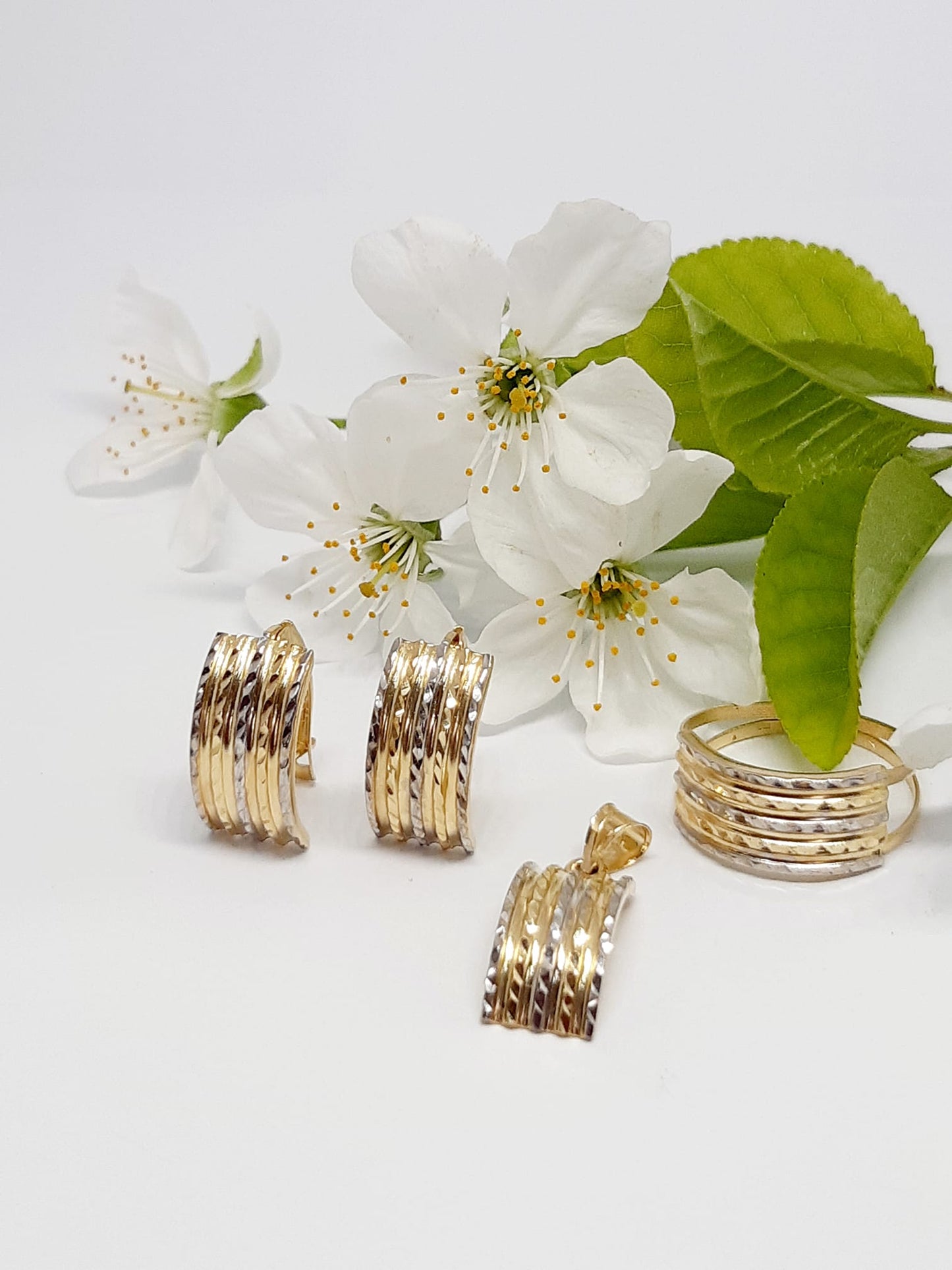 Set Aur 14K Alb si Galben