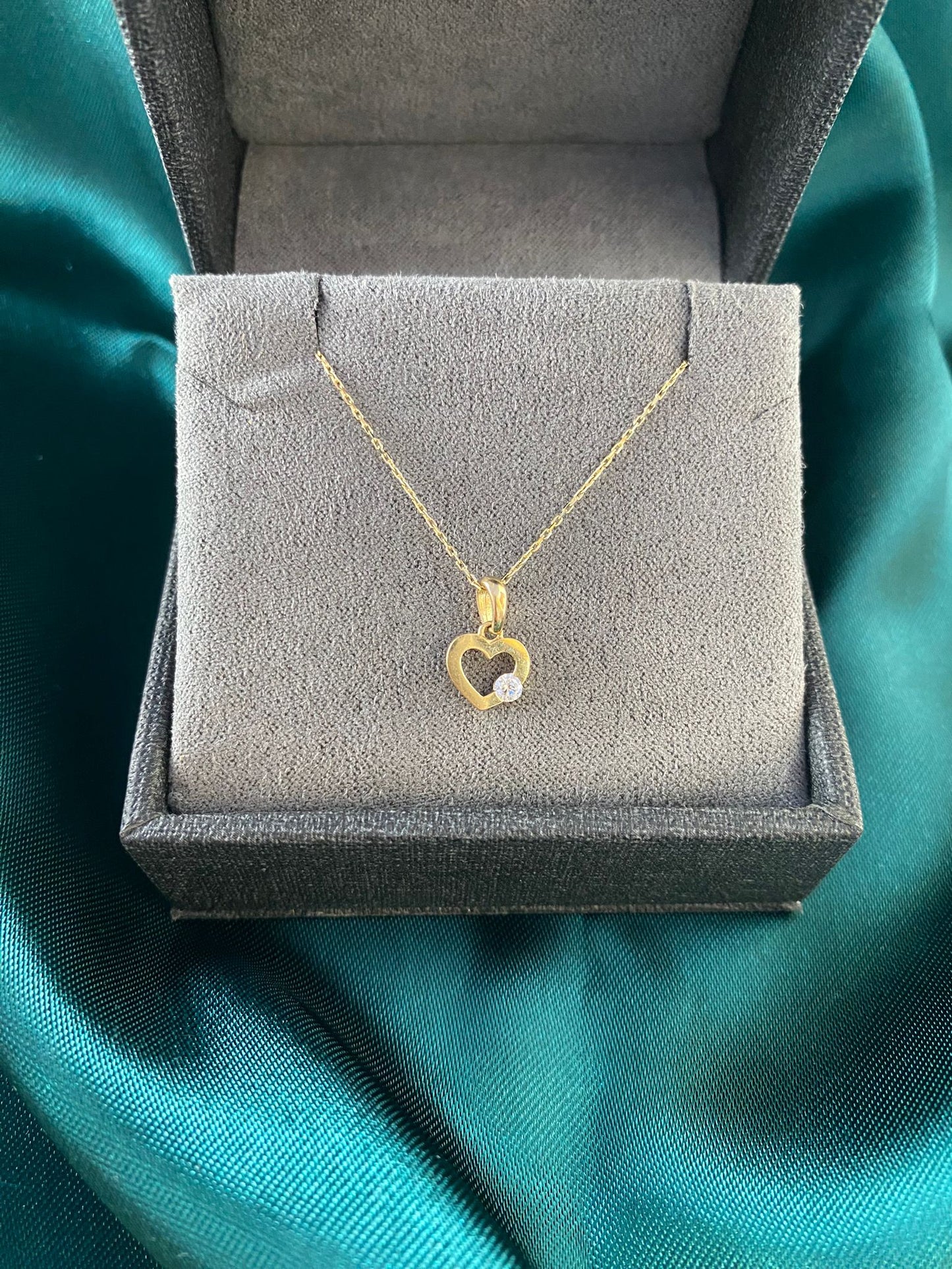 Pandantiv Aur 14K Inima cu Piatra Zirconia