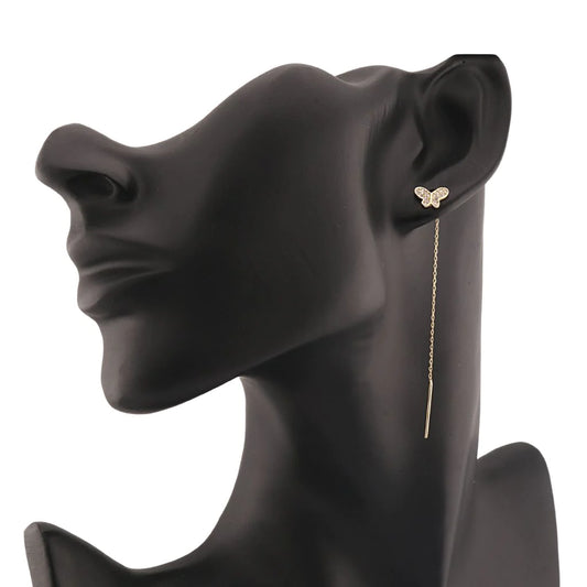 Cercei Fir Aur 14k Fluture cu Pietre Zirconia
