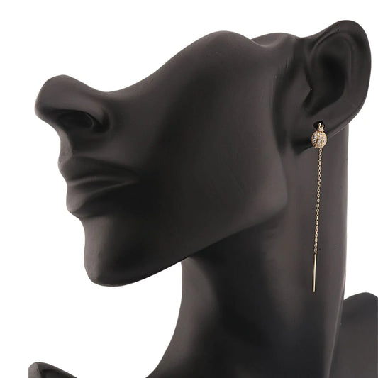 Cercei Fir Aur 14k Buburuza cu Pietre Zirconia