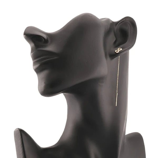 Cercei Fir Aur 14k Infinit cu Pietre Zirconia