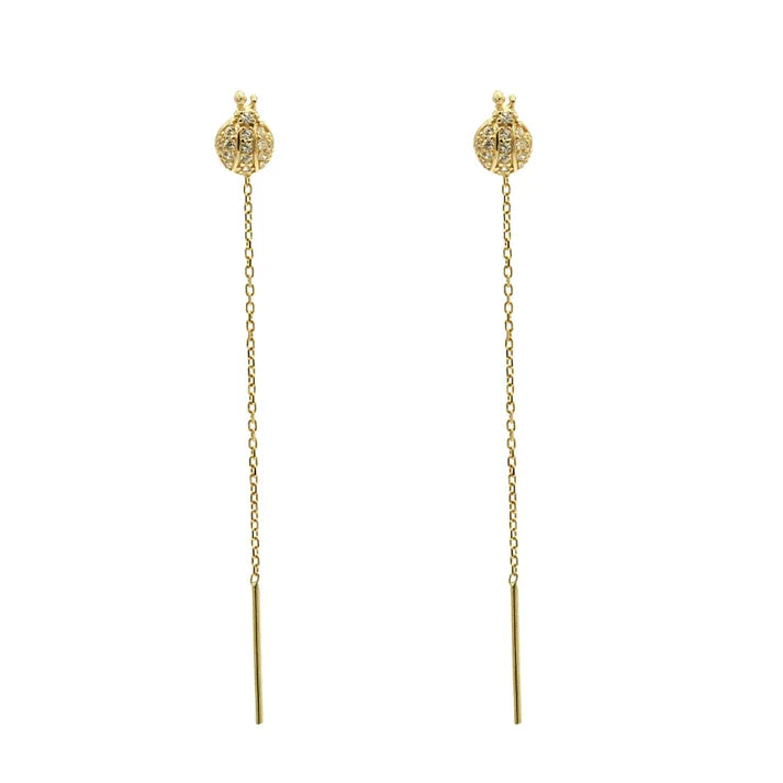 Cercei Fir Aur 14k Buburuza cu Pietre Zirconia