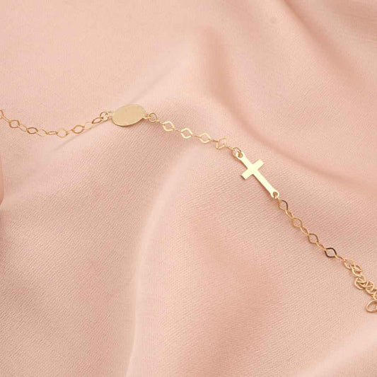 Bratara Copii Aur 14k Minge Fotbal si Cruce