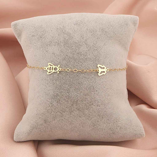 Bratara Copii Aur 14k Albina si Fluture