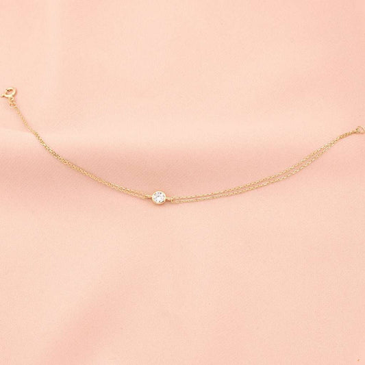 Bratara Aur 14k cu Piatra Zirconia Clasica