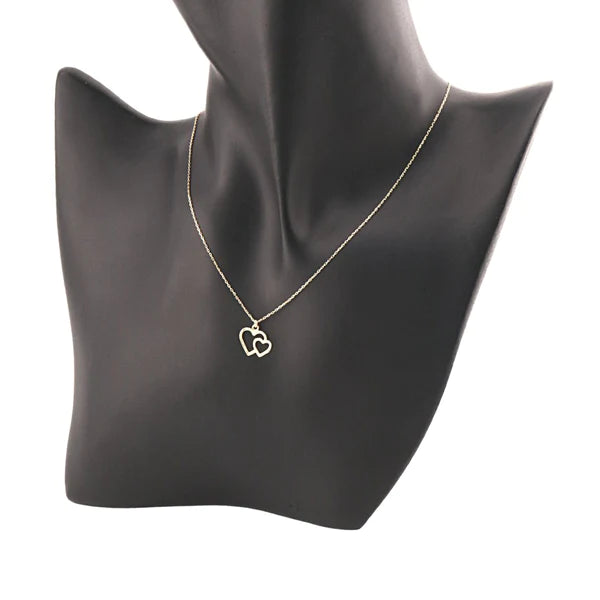 Lant Aur 14k Double Hearts