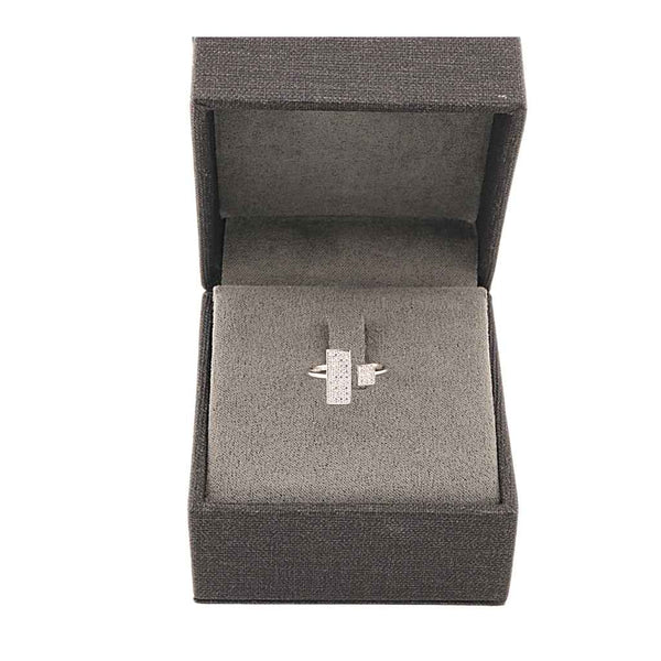 Inel Aur Alb 14k Modern Square Reglabil