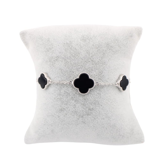Bratara Argint Flori cu Onix