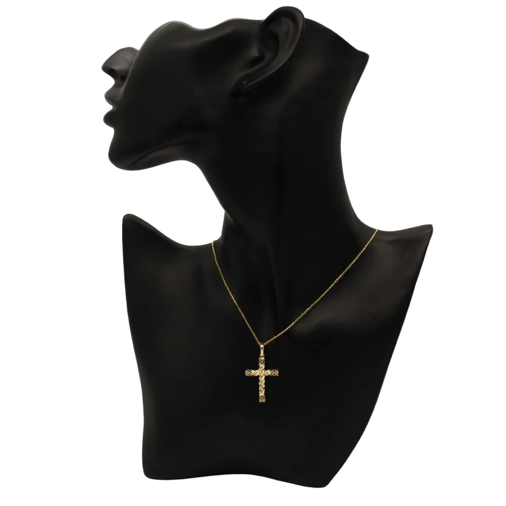 Pandantiv Aur 14k Cruce cu Elemente Filigran Spiral Cross