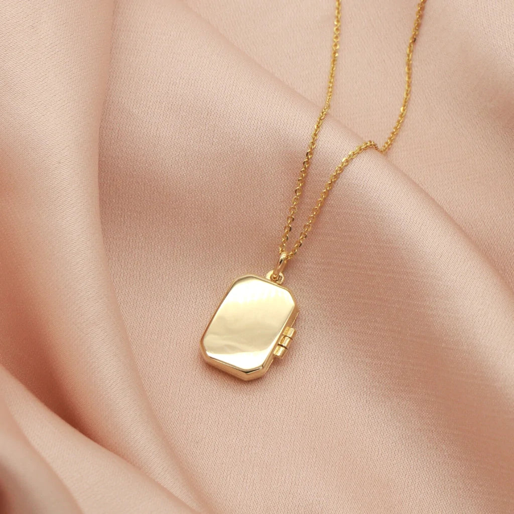 Pandantiv Medalion Aur 14k Caseta Dreptungiulara pentru Poze