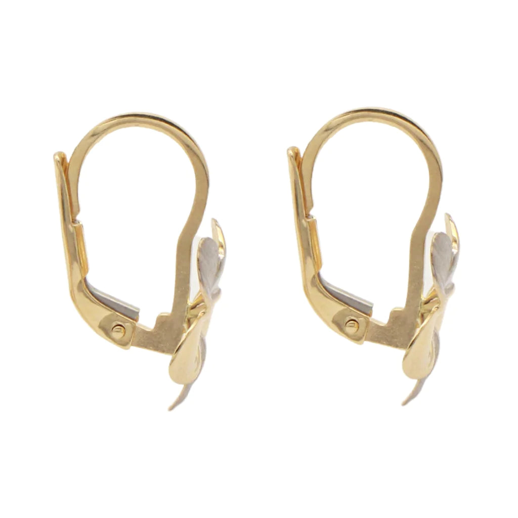 Cercei Aur Alb si Galben 14k Floare