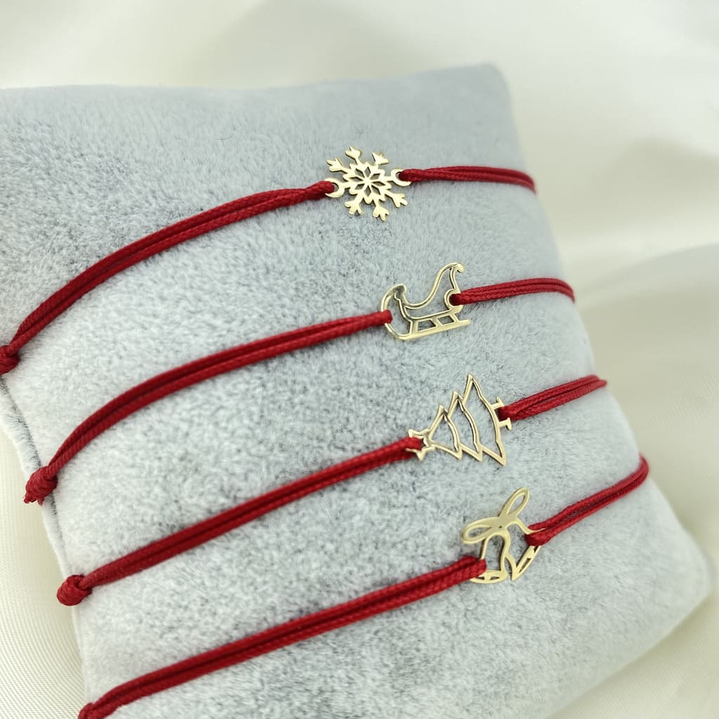 Bratara Snur cu Fulg Aur 14k | Editie Limitata de Craciun
