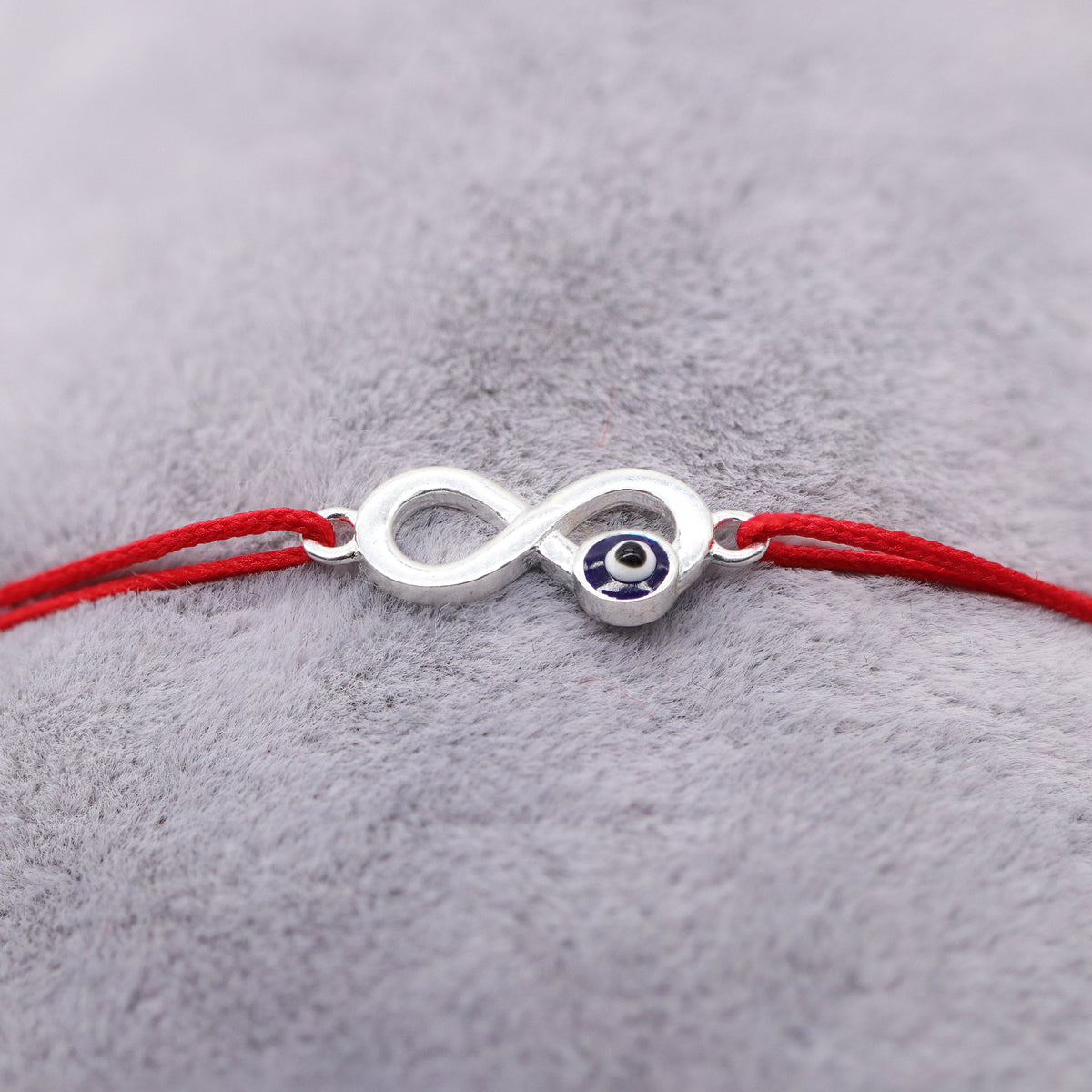 Bratara Snur Rosu Argint cu Infinit si Ochi
