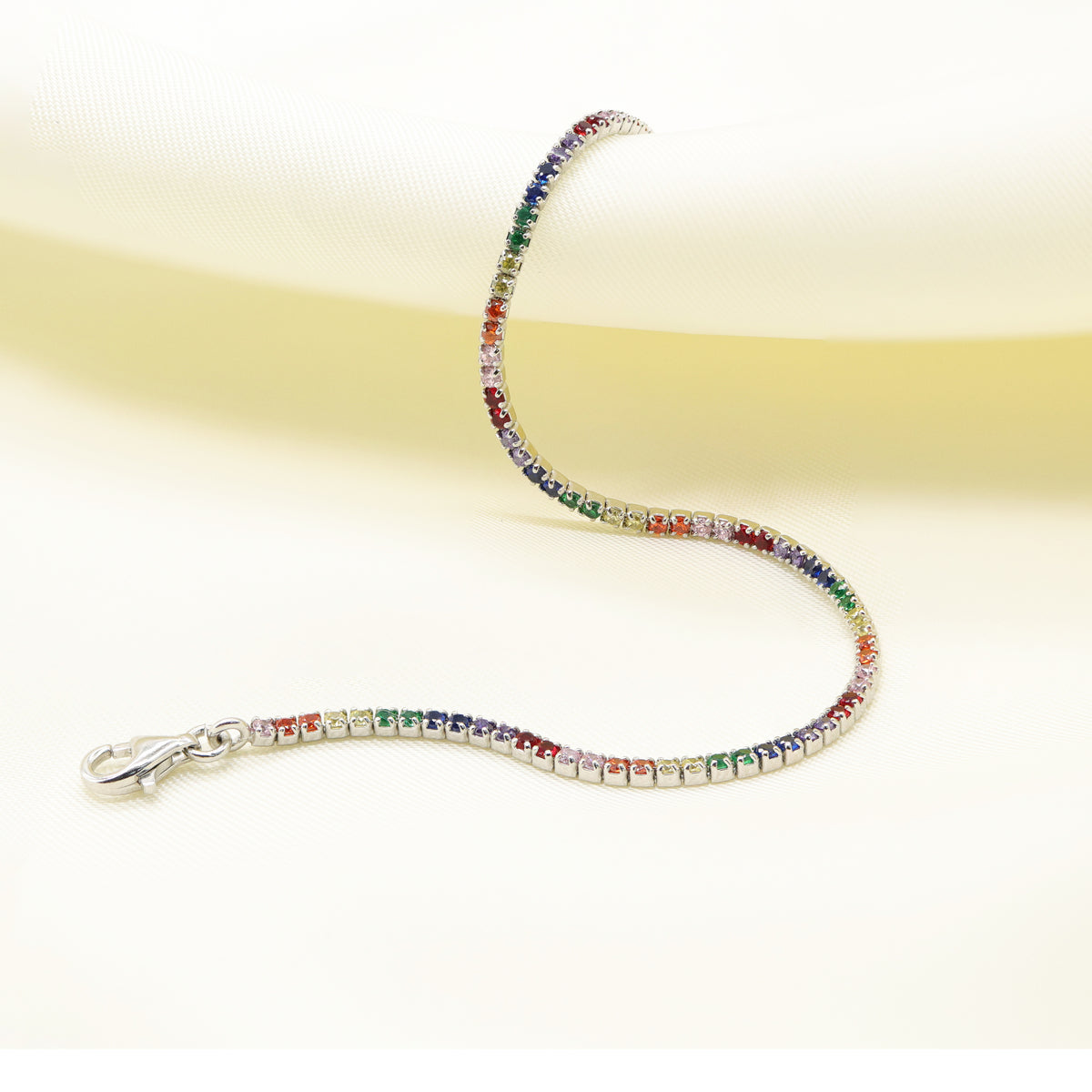 Bratara Tennis Argint cu Pietre Multicolore 2mm