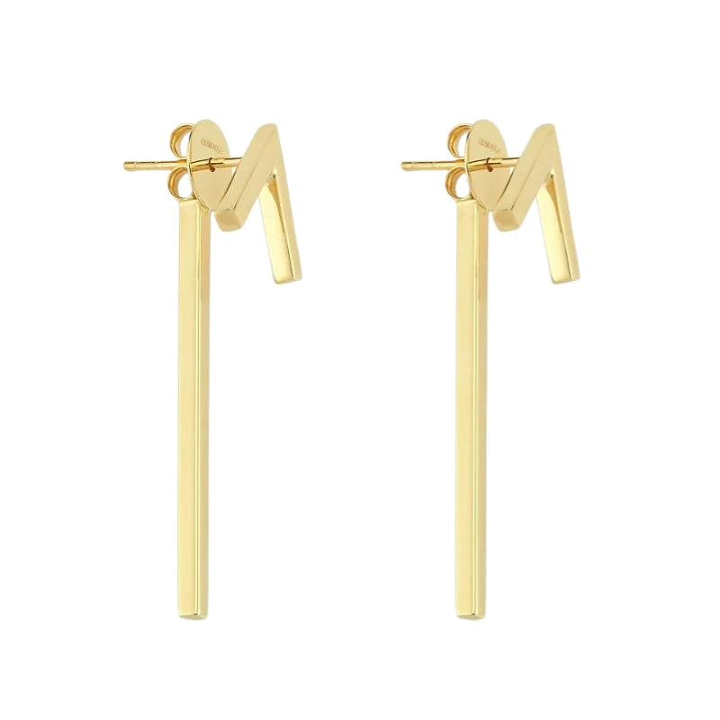 Cercei Lungi Aur 14k cu Elemente Geometrice