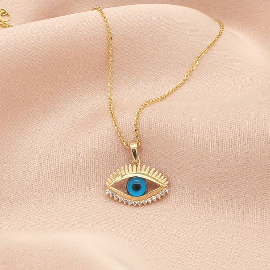 Pandantiv Aur 14k Evil Eye pentru Protectie