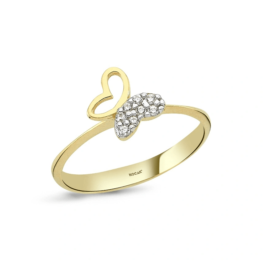 Inel Aur 14k Fluture cu Aripa din Pietre - Bijuteria Cleopatra