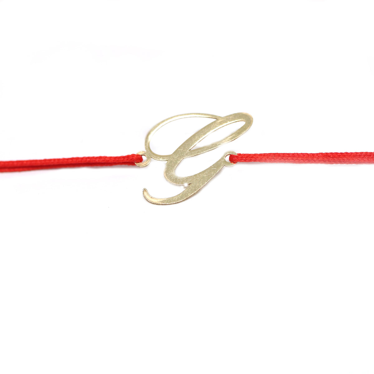 Bratara Aur 14k Snur Rosu cu Initiala G