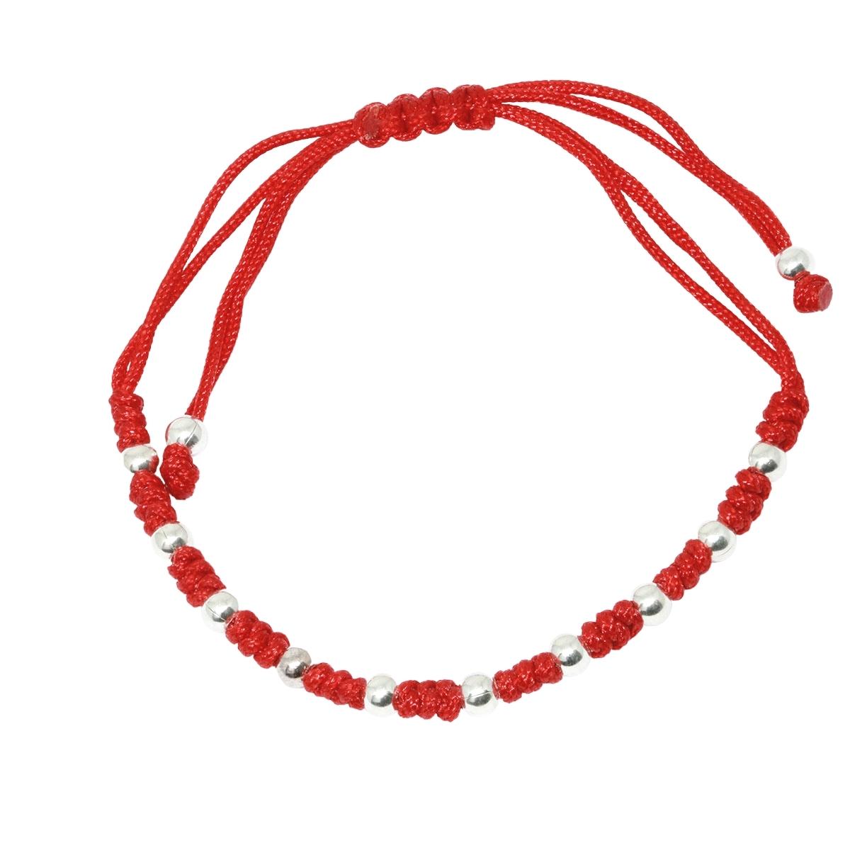 Bratara Snur Rosu Bile Argint - Bijuteria Cleopatra