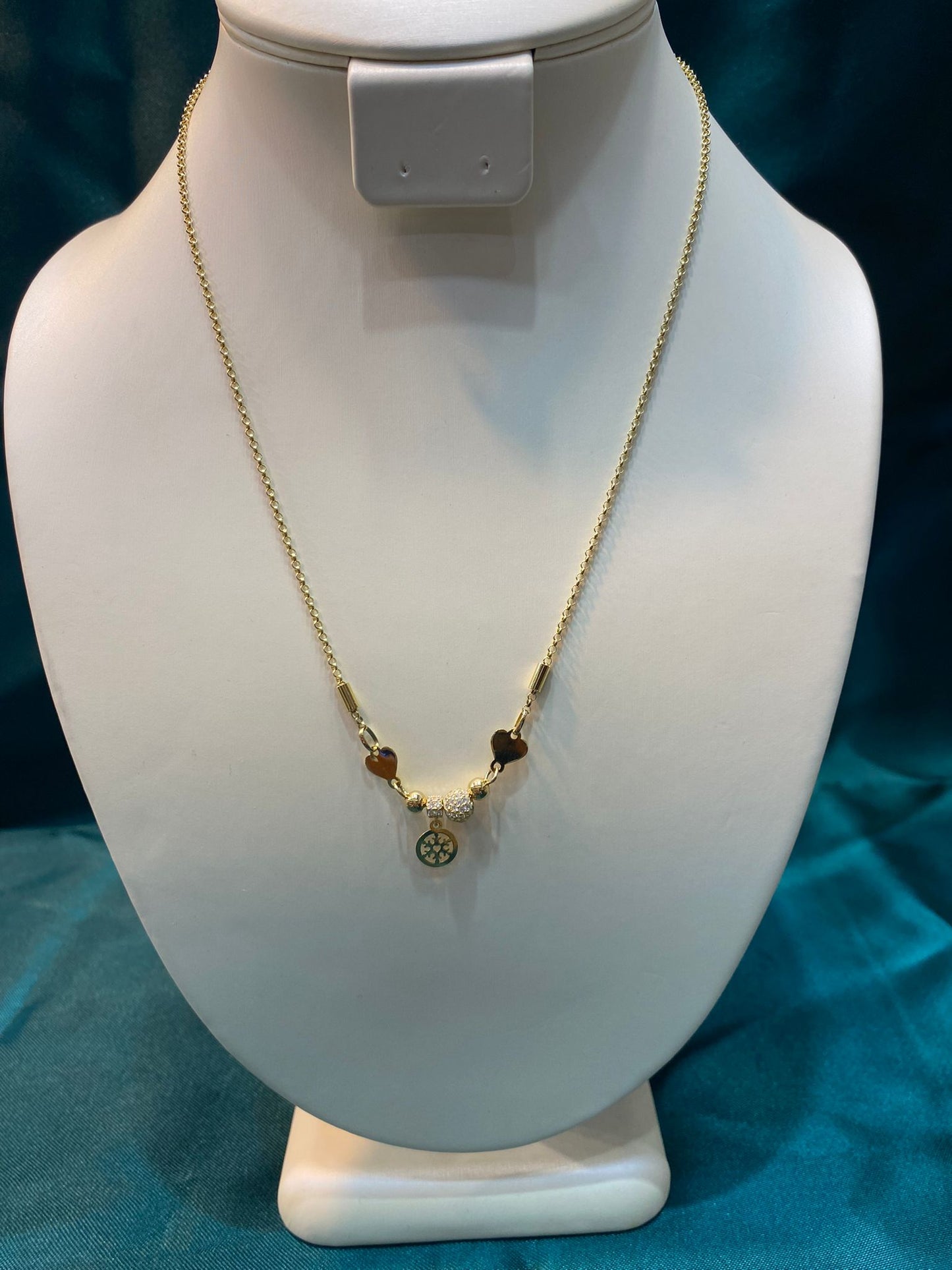 Lant Aur 14K Inimi si Fulg