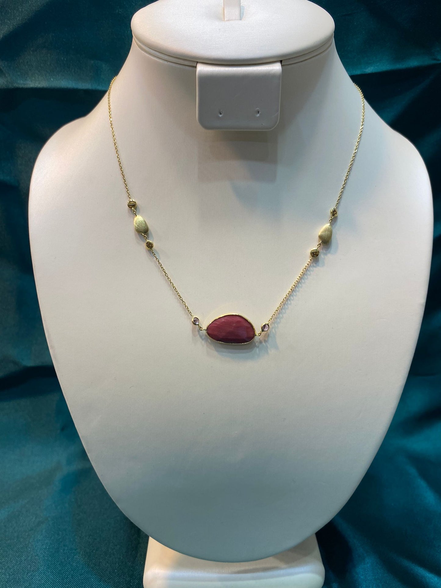 Lant Aur 14K cu Rubin si Ametist