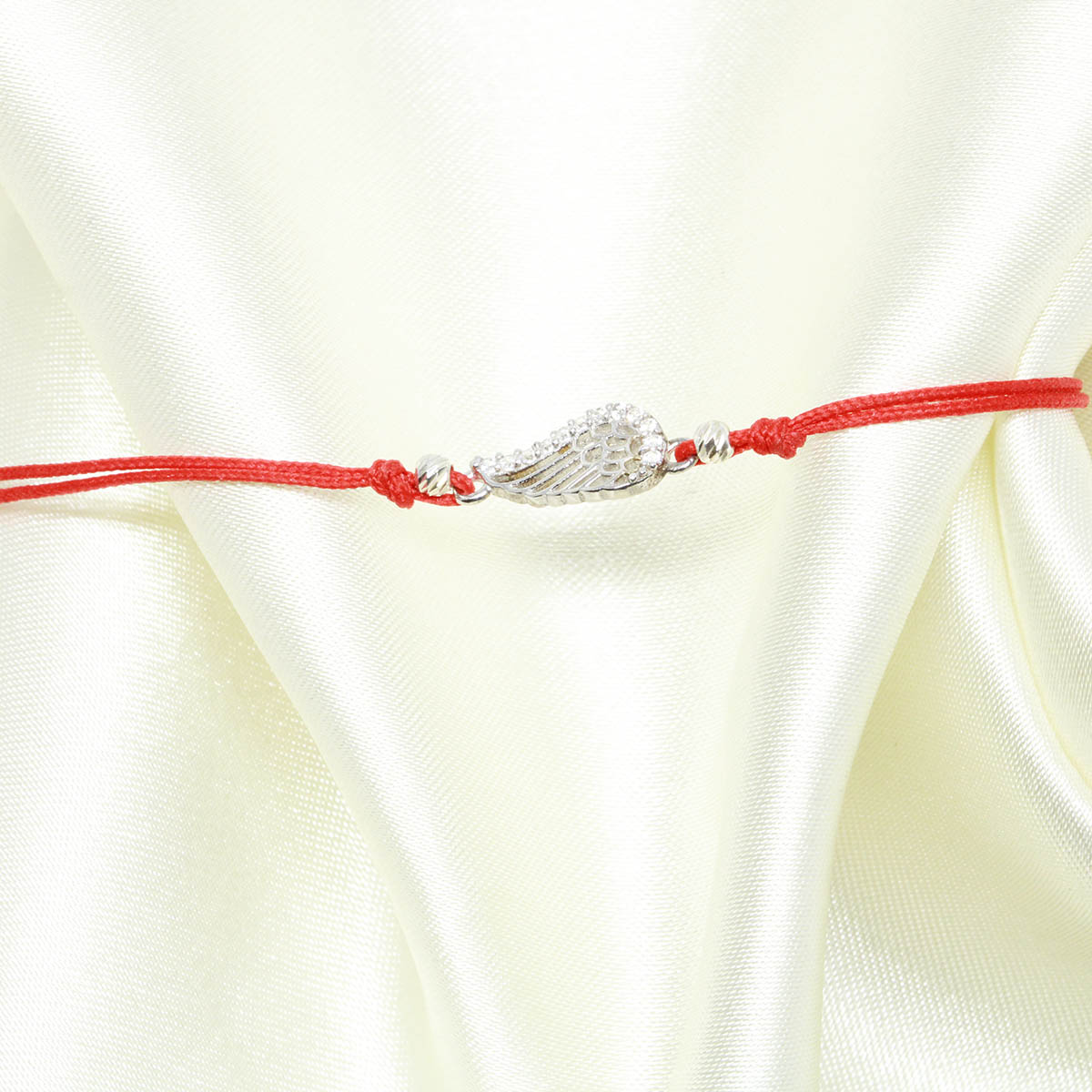 Bratara Argint Snur Rosu Aripa - Bijuteria Cleopatra