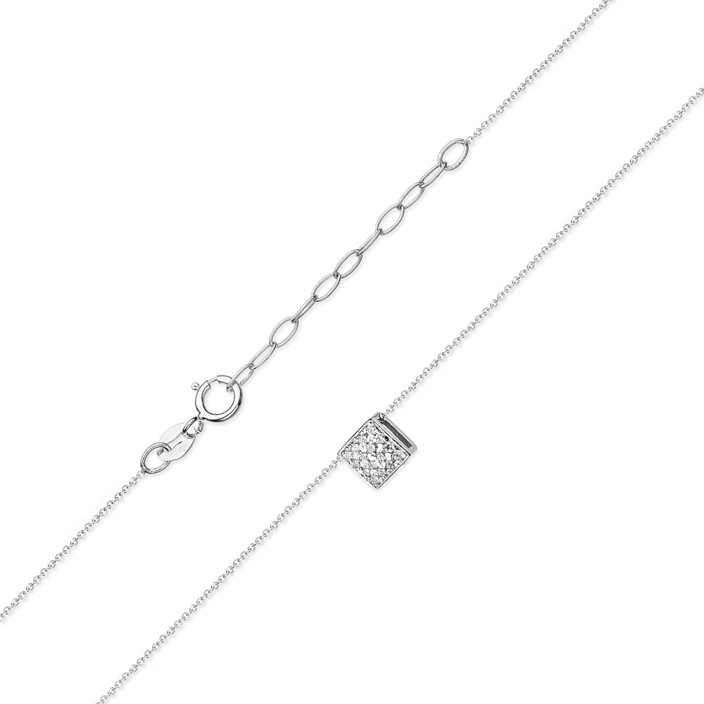 Lant Aur 14k Patrat cu Diamante 0.08ct - Bijuteria Cleopatra
