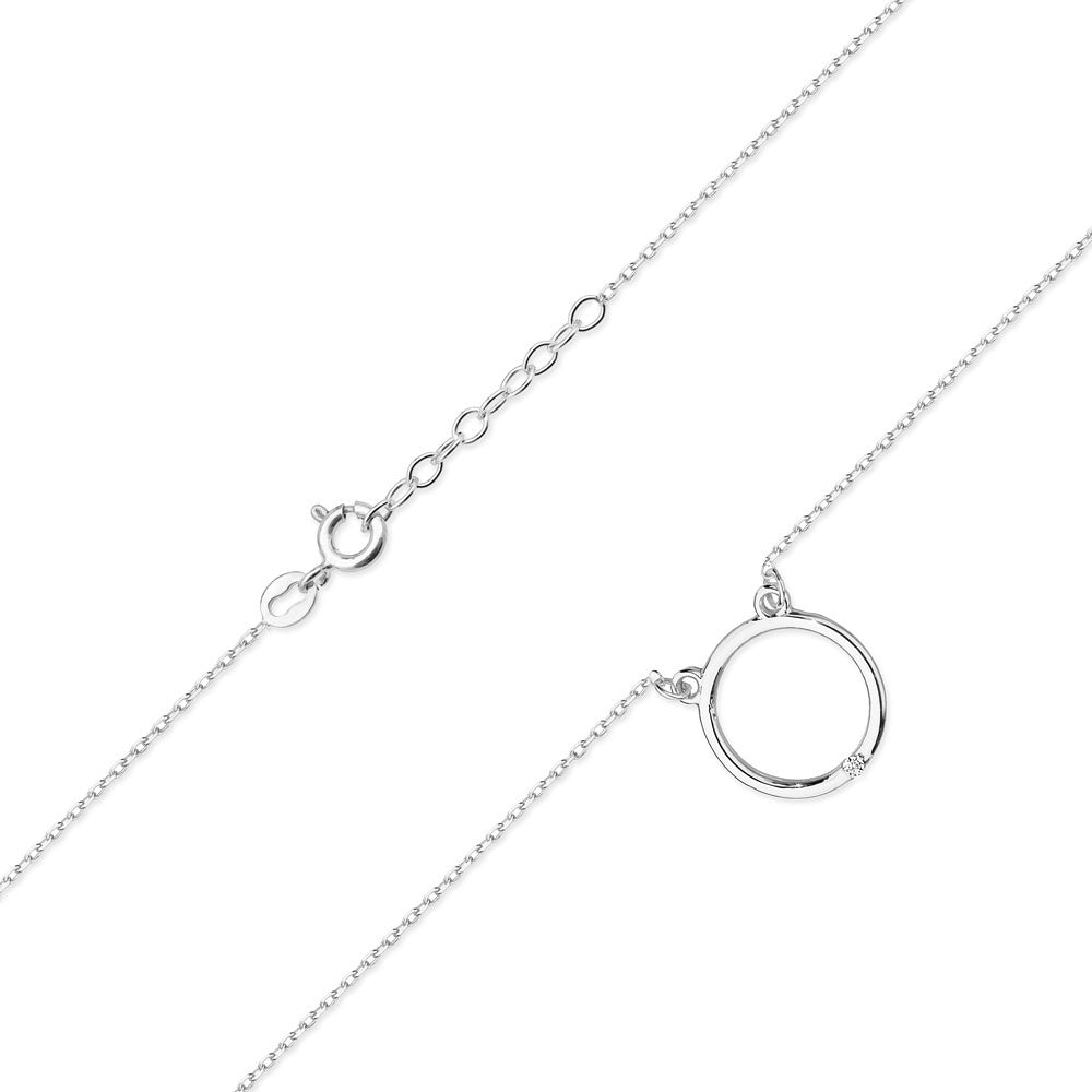 Lant Aur 14k Cerc cu Diamant 0.01ct - Bijuteria Cleopatra