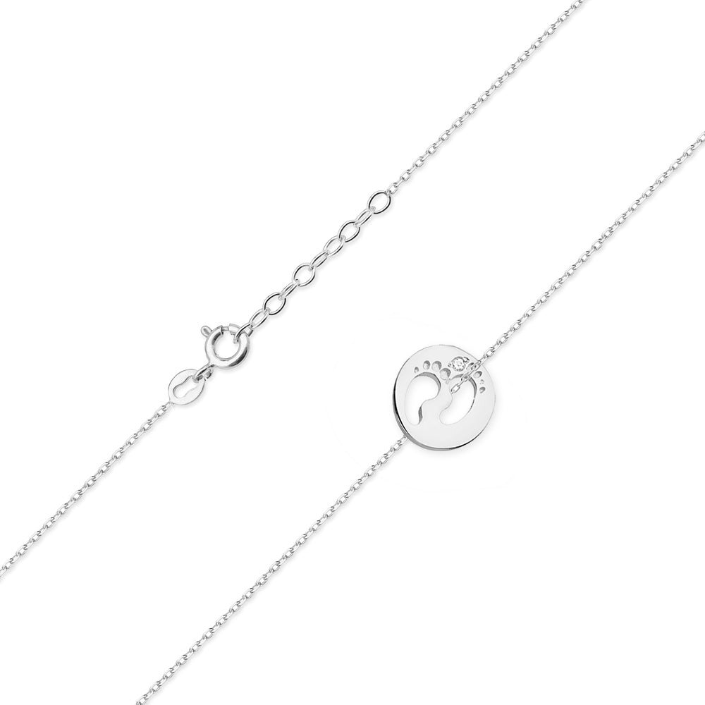 Lant Aur 14k Banut cu Talpite si Diamant de 0.005ct - Bijuteria Cleopatra