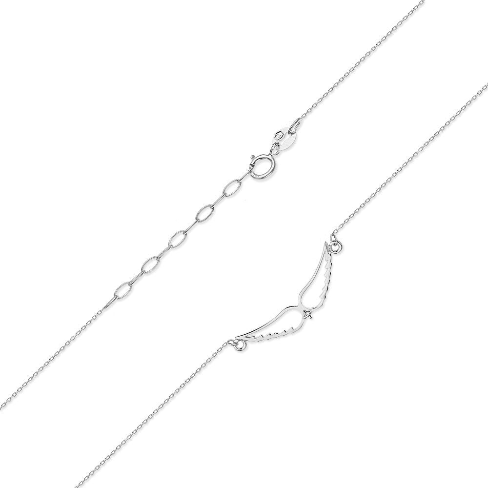 Lant Aur 14k Aripi de Inger cu Diamant 0.005ct - Bijuteria Cleopatra