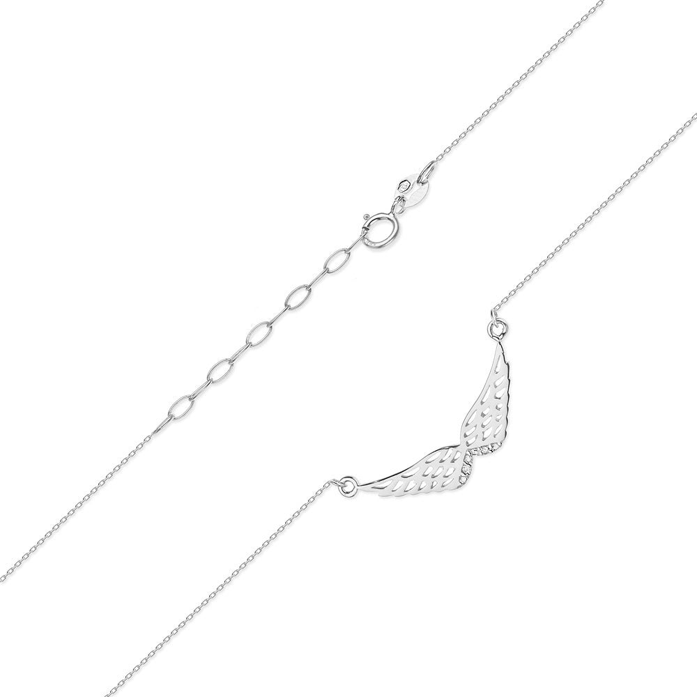 Lant Aur 14k Aripi de Inger cu Diamante 0.01ct - Bijuteria Cleopatra