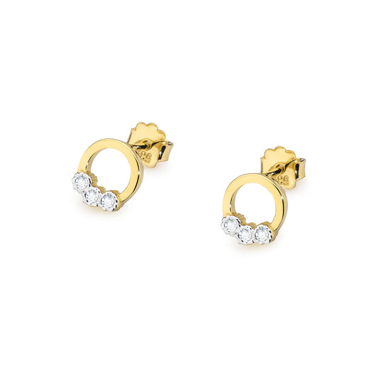 Cercei Aur 14k Cerc cu Diamante de 0.05ct