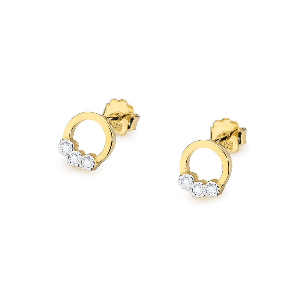 Cercei Aur 14k Cerc cu Diamante de 0.05ct