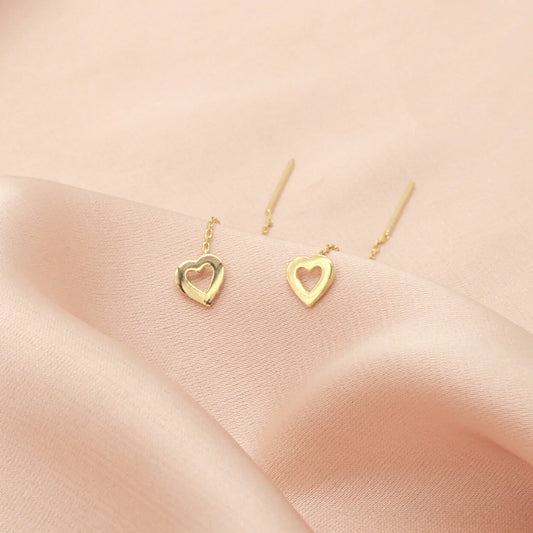 Cercei Fir Aur 14k Inima