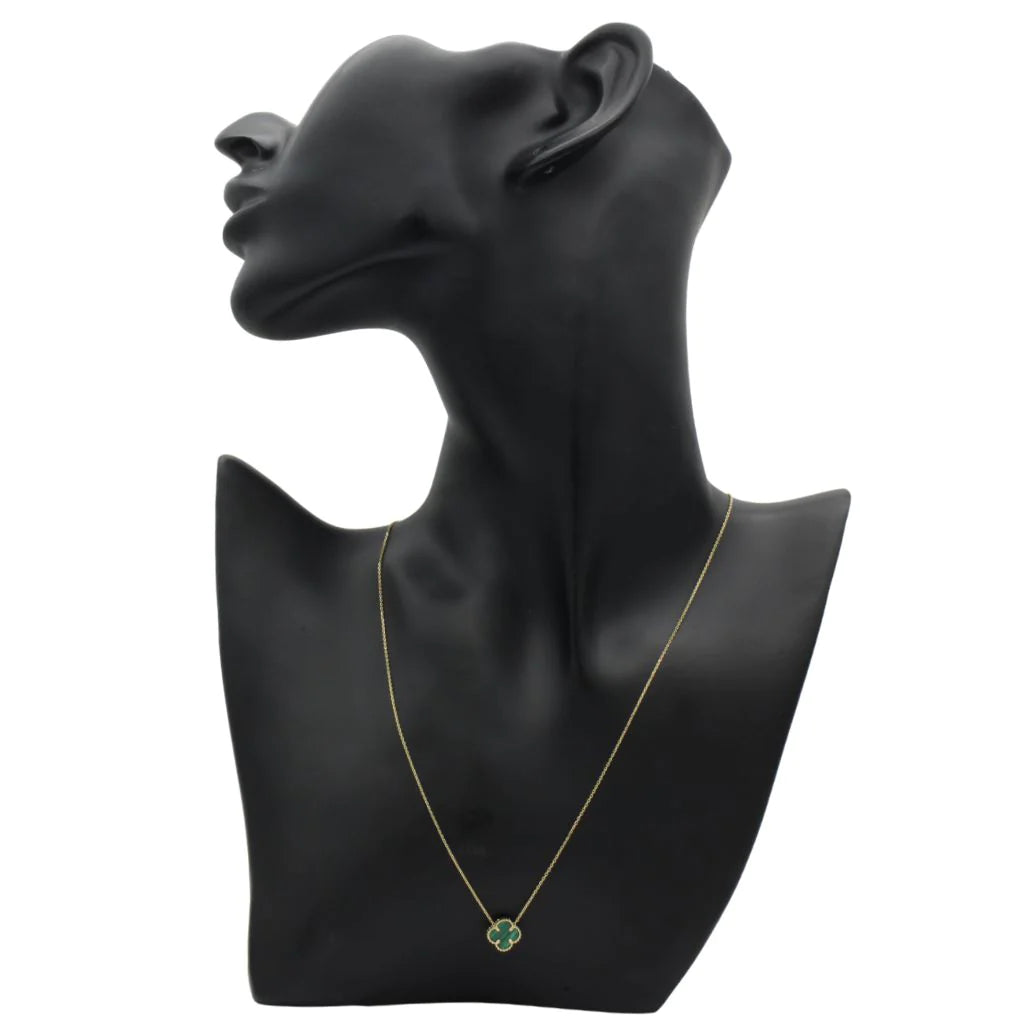 Lant Aur 14k Floare cu Malachit 1cm
