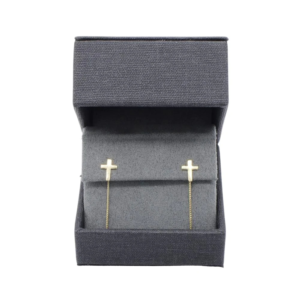 Cercei Fir Aur 14k cu Cruce