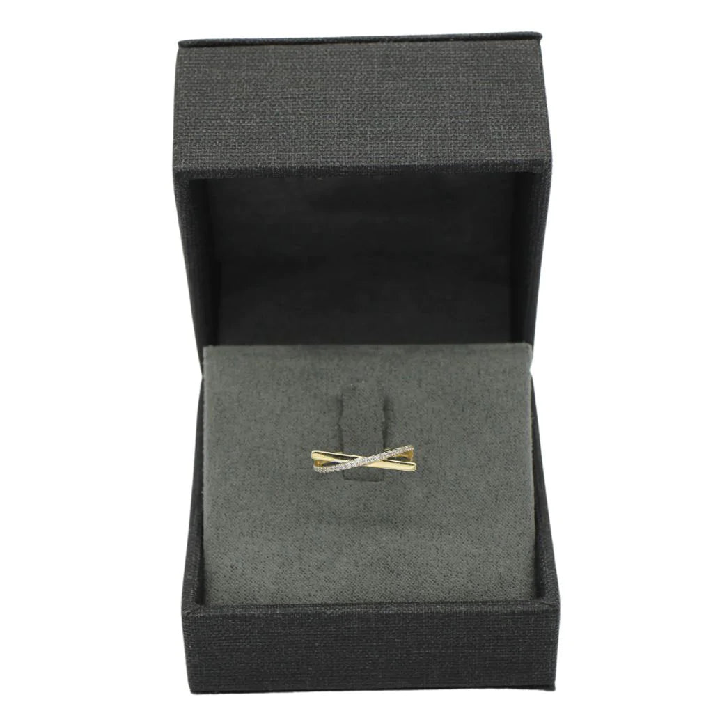 Inel Aur 14k Minimalist cu Pietre Zirconia