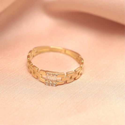 Inel Aur 14k cu Zale Fixe si Pietre Zirconia