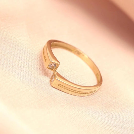 Inel Aur 14k cu Elemente Patrate