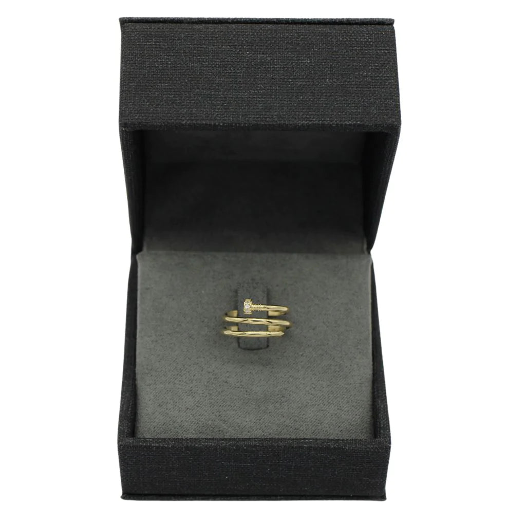 Inel Aur 14k Cui cu Pietre Zirconia