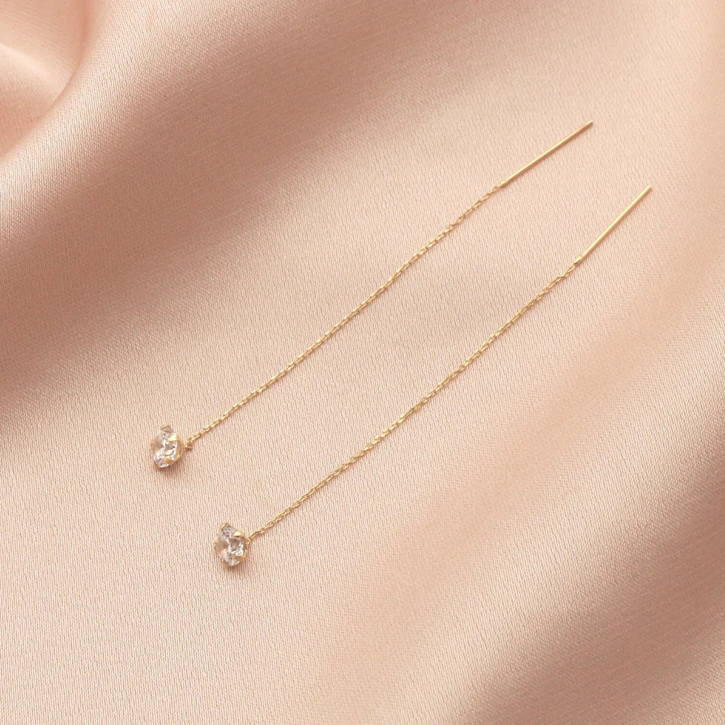 Cercei Fir Aur 14k Piatra Zirconia