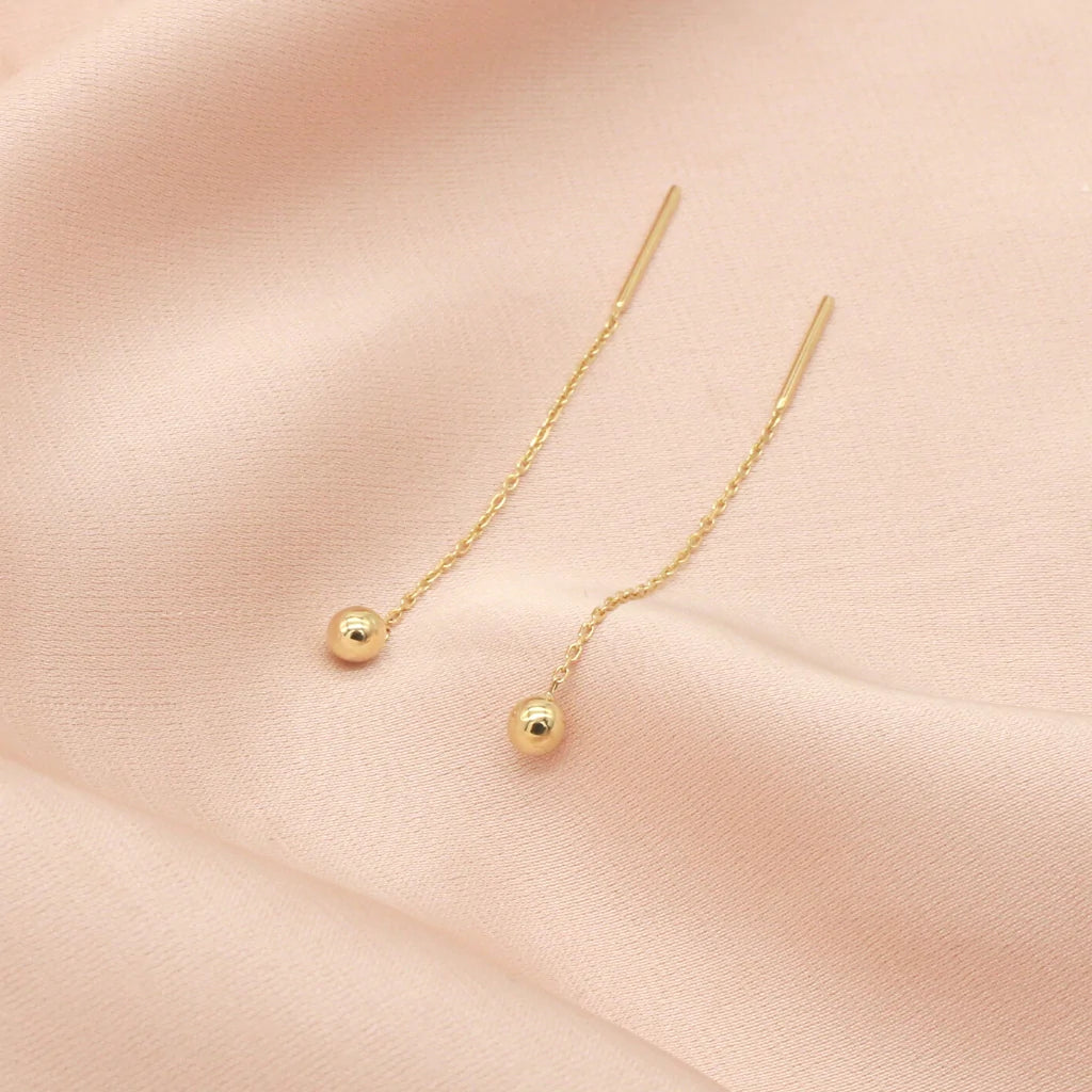 Cercei Fir Aur 14k Bila 4mm