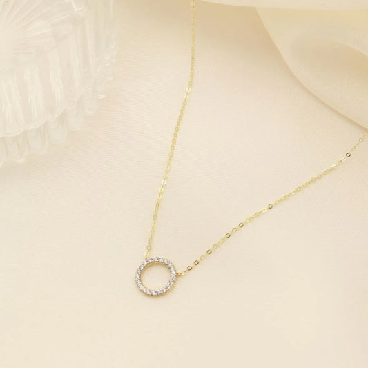 Lant Aur Galben 14k Cerc cu Pietre Zirconia