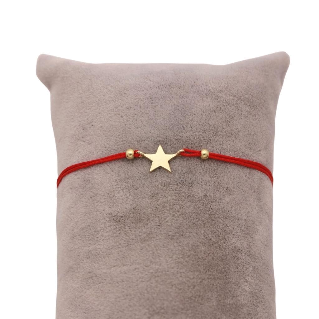 Bratara Aur 14k Snur Stea Laser cu Bile