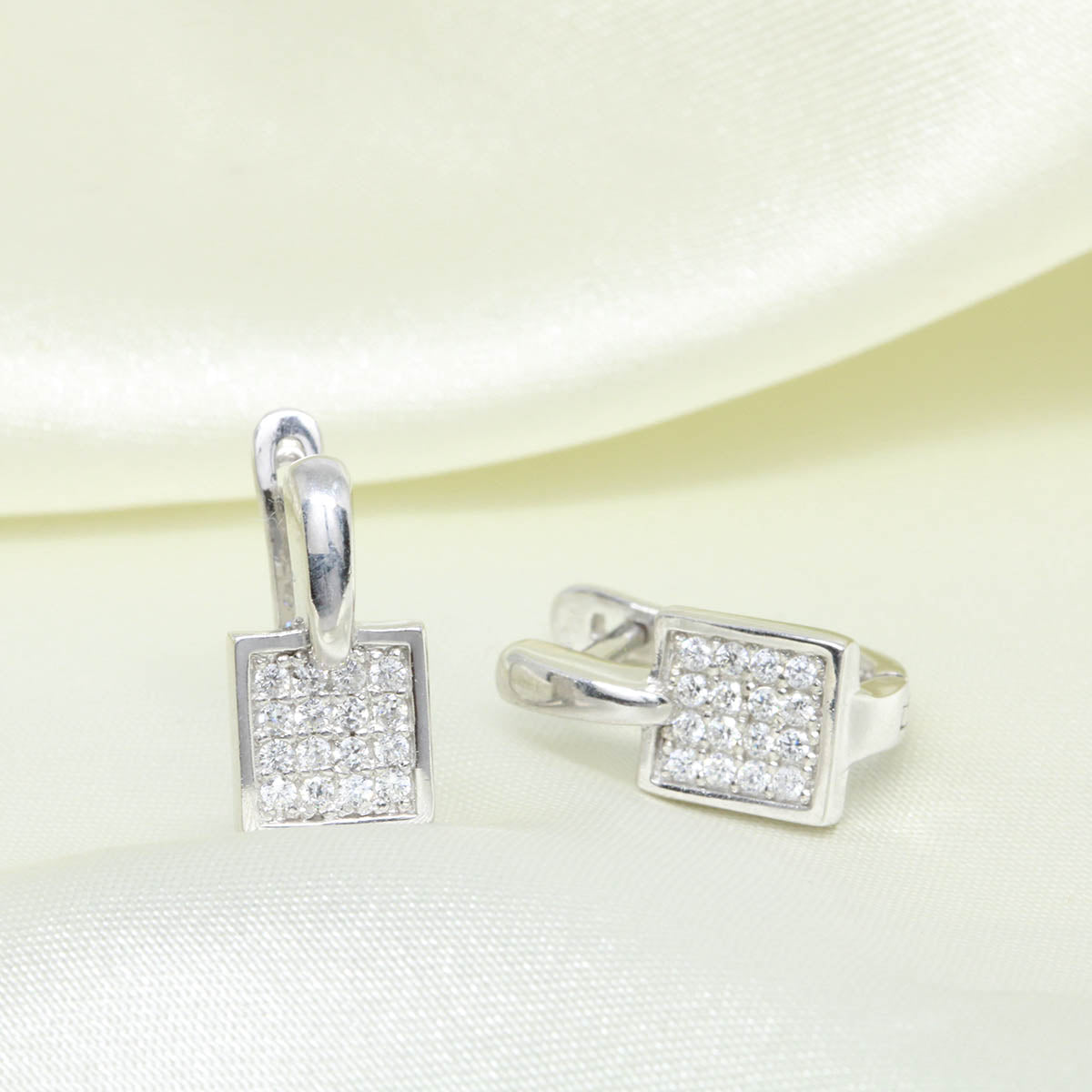 Cercei Argint Patrat cu Pietre - Bijuteria Cleopatra