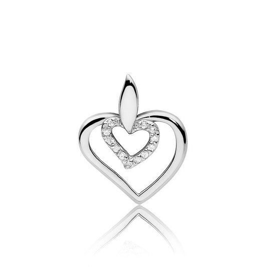 Pandantiv Inima Aur 14k cu Diamante 0.06ct - Bijuteria Cleopatra