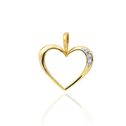 Pandantiv Inima Aur 14k cu Diamante 0.025ct