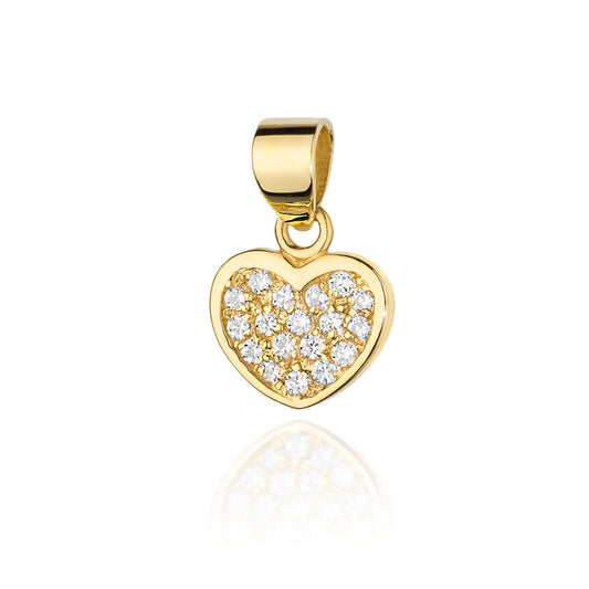 Pandantiv Inima Aur 14k cu Diamante 0.15ct - Bijuteria Cleopatra