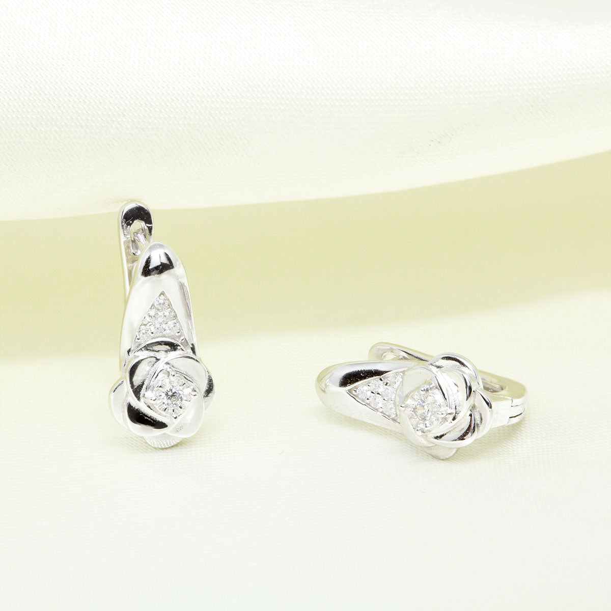 Cercei Argint Trandafir - Bijuteria Cleopatra