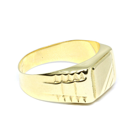 Inel Barbatesc Aur 14k Dreptunghiular - Bijuteria Cleopatra